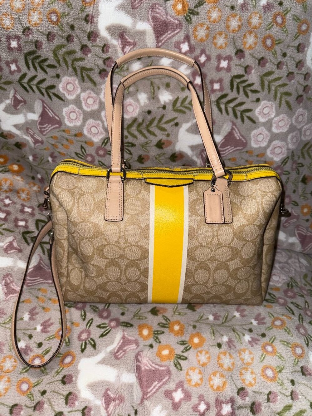 Coach signature stripe Nancy satchel